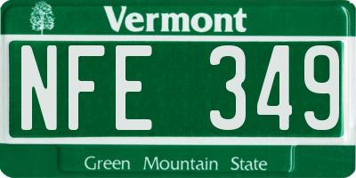 VT license plate NFE349