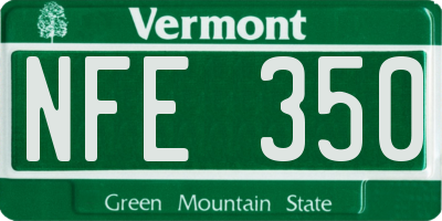 VT license plate NFE350