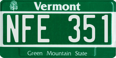 VT license plate NFE351