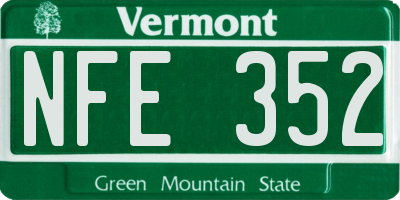 VT license plate NFE352