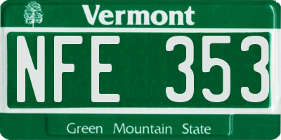 VT license plate NFE353