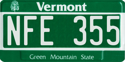 VT license plate NFE355