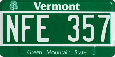 VT license plate NFE357