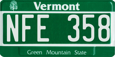 VT license plate NFE358