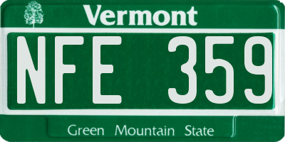 VT license plate NFE359