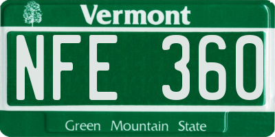 VT license plate NFE360