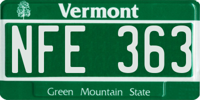 VT license plate NFE363