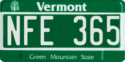 VT license plate NFE365