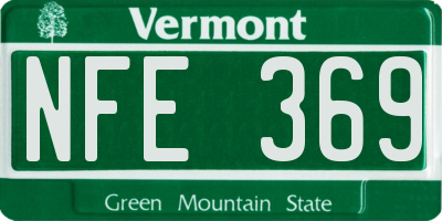 VT license plate NFE369