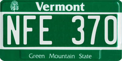 VT license plate NFE370