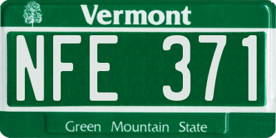 VT license plate NFE371