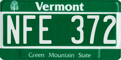 VT license plate NFE372