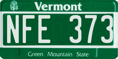 VT license plate NFE373