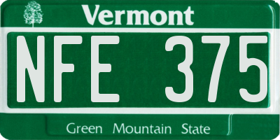 VT license plate NFE375