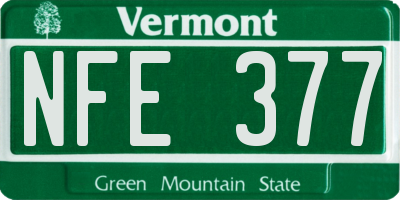 VT license plate NFE377