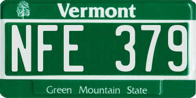VT license plate NFE379