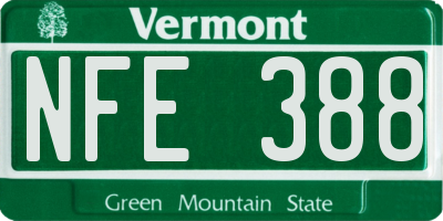 VT license plate NFE388