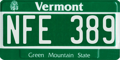 VT license plate NFE389