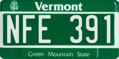 VT license plate NFE391