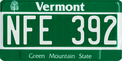 VT license plate NFE392