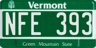 VT license plate NFE393