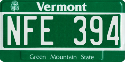 VT license plate NFE394