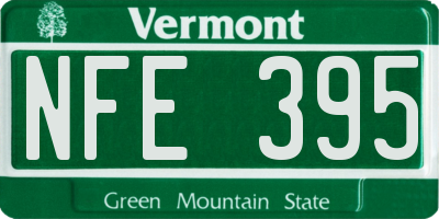VT license plate NFE395