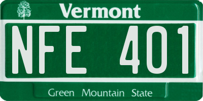 VT license plate NFE401