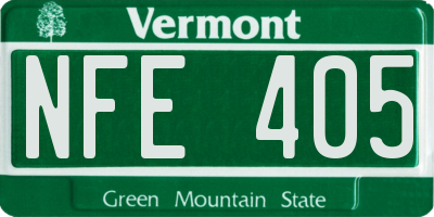 VT license plate NFE405