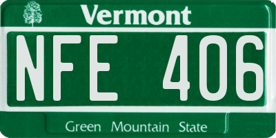 VT license plate NFE406