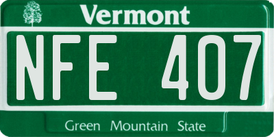 VT license plate NFE407
