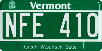VT license plate NFE410