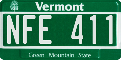 VT license plate NFE411