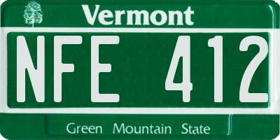 VT license plate NFE412