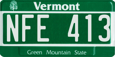 VT license plate NFE413