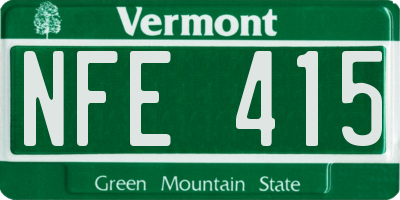 VT license plate NFE415