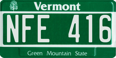 VT license plate NFE416