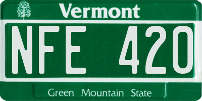 VT license plate NFE420