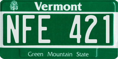VT license plate NFE421