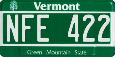 VT license plate NFE422