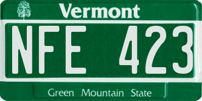 VT license plate NFE423