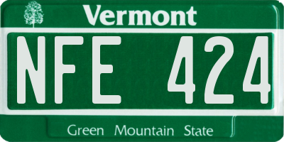 VT license plate NFE424