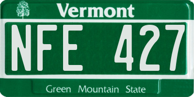 VT license plate NFE427