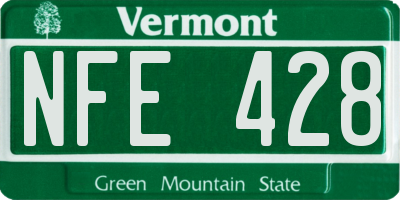 VT license plate NFE428