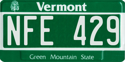 VT license plate NFE429