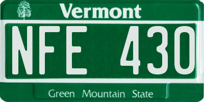 VT license plate NFE430