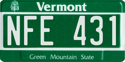 VT license plate NFE431