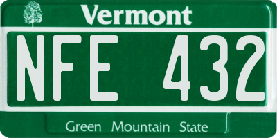 VT license plate NFE432