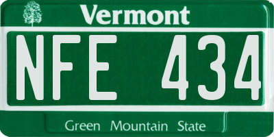 VT license plate NFE434