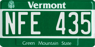 VT license plate NFE435